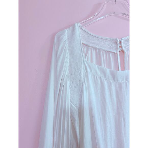 FREE PEOPLE INTIMATELY SATIN BODYSUIT IN WHITE SIZE MEDIUM - Picture 4 of 6